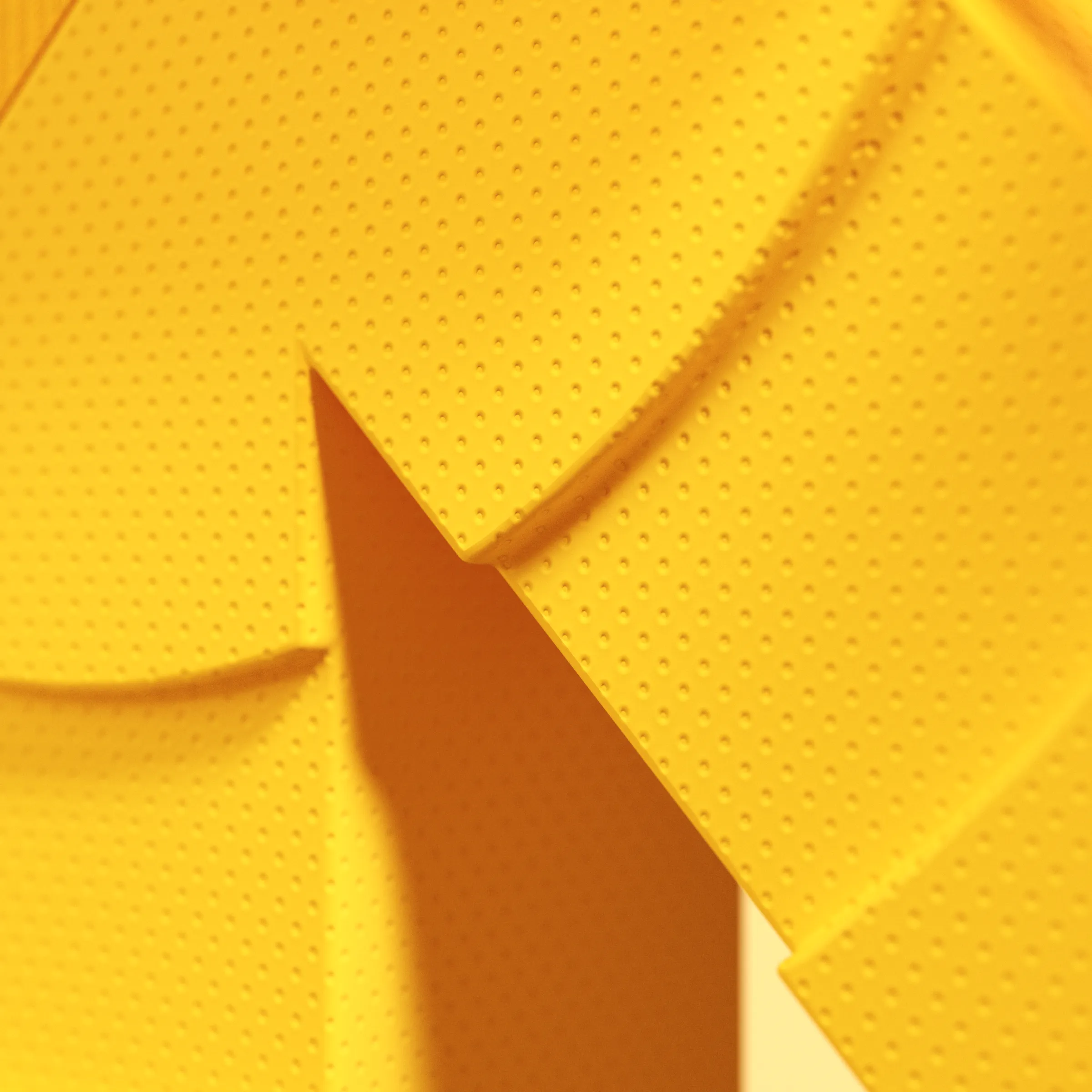 3D render of Zypsy logo — textured yellow surfaces with sharp triangle shadow