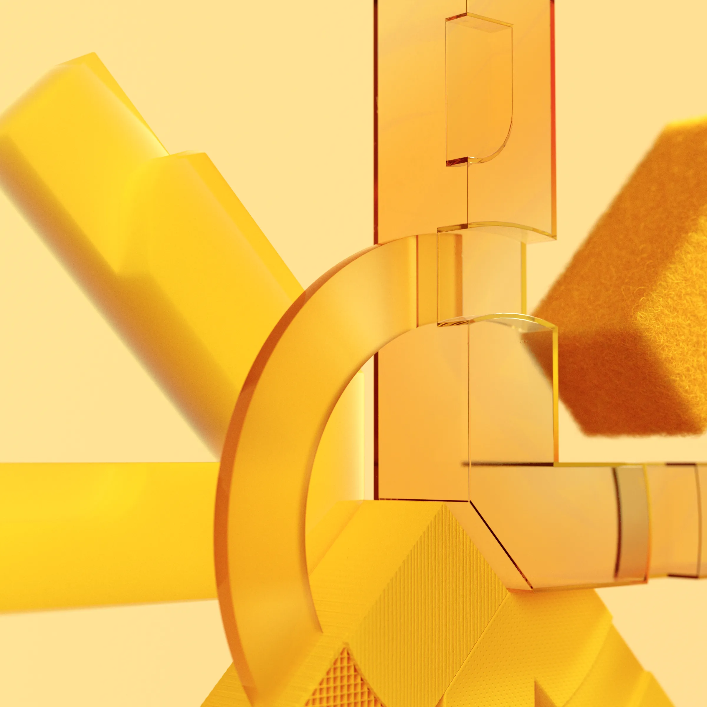 3D render of Zypsy logo — glass rings and translucent shapes